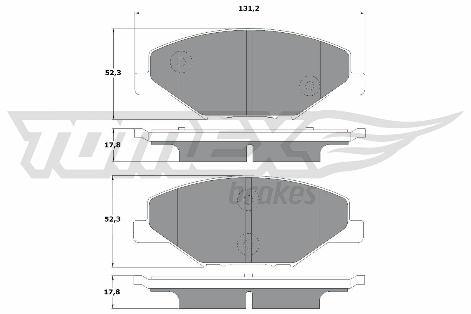 Sada brzdových destiček, kotoučová brzda TOMEX Brakes